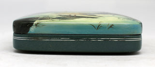 Handpainted One-of-a-Kind Papier Mache Lacquered Miniature Box 3.5 x3.5 x 1