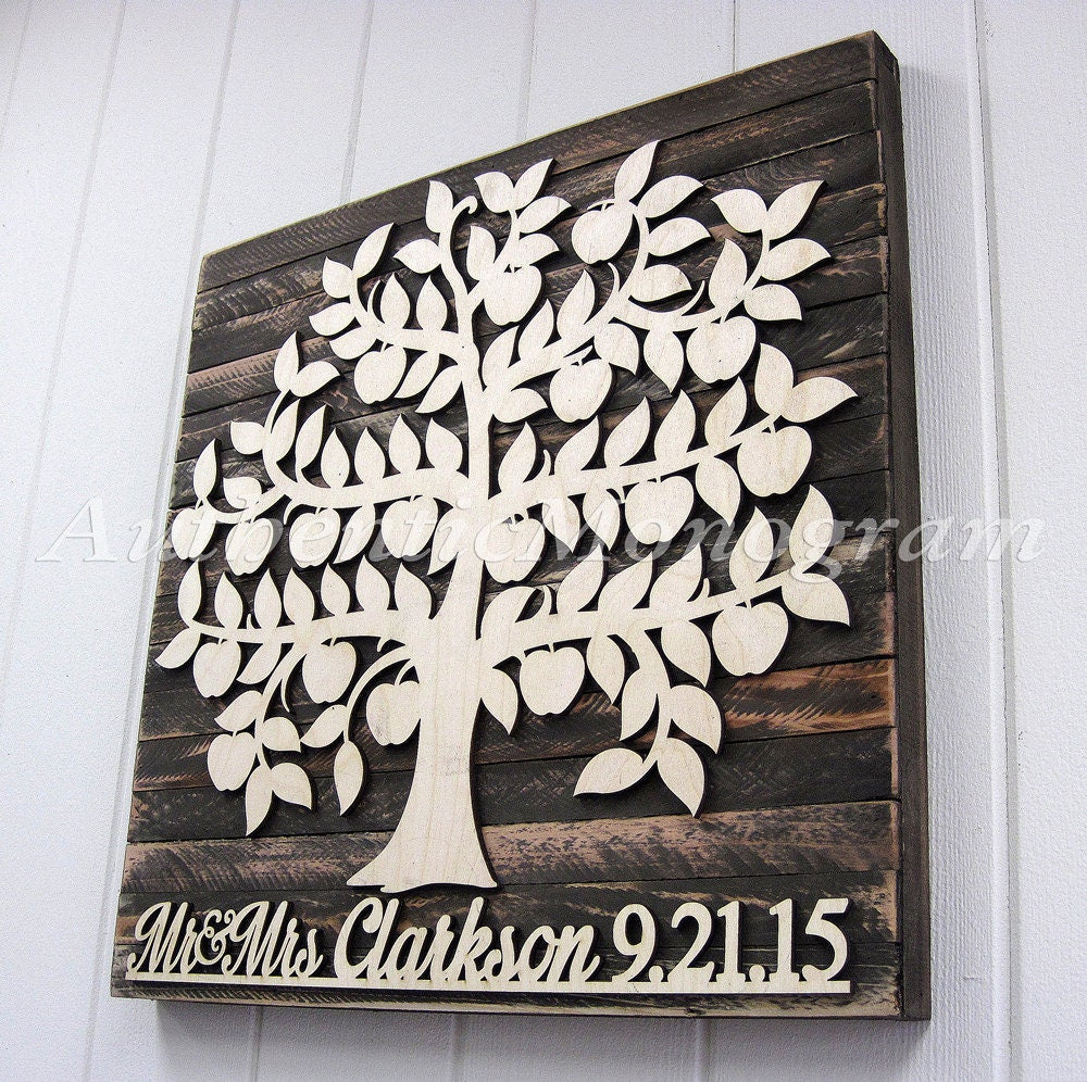 Wedding Guest Book Alternative Wood For up to 200 guest - Bridal Shower Gift, Wedding Guest Book Alternative , Custom Family Tree,