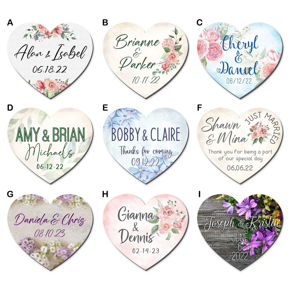 Wedding Favors gifts Custom heart shaped personalized magnets Heart shaped wedding invitation Save the Date Bridal shower wedding - 94505G