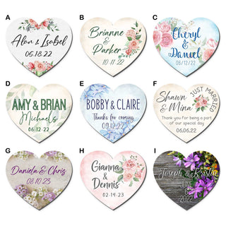 Wedding Favors gifts Custom heart shaped personalized magnets Heart shaped wedding invitation Save the Date Bridal shower wedding - 94505G