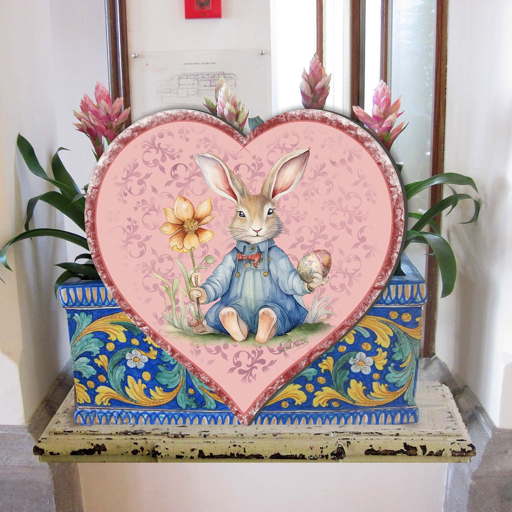 Easter Bunny Heart Holiday Door Decor by G. Debrekht - Easter Spring Decor - 8652780H