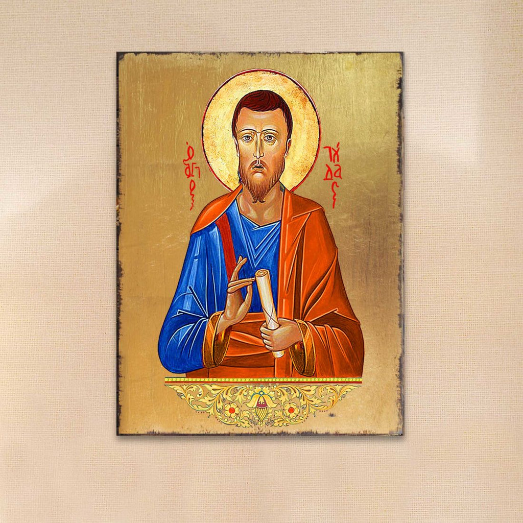 Saint Jude Wooden Gold Plated Religious Christian Sacred Icon - Inspirational Icon Decor - 85036