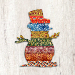 Country Quilted Snowman Door Decor by G. DeBrekht - Christmas Santa Snowman Decor - 8198801-2H