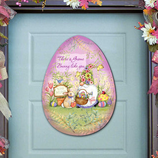 Spring Garden Gnome Door Decor by Susan Winget - Easter Decor - 8471121H-SW