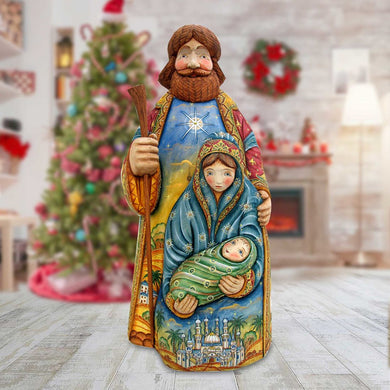 Nativity The Holy Family Hand-Painted WOODCARVED Masterpiece by G. DeBrekht - Nativity Holiday Decor - L265100 - SPECIAL ORDER *** PRE-ORDER - Handmade Just for You! ***