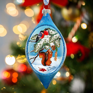 Squirrel and Birds Ball Glass Ornament by G. DeBrekht - 73451