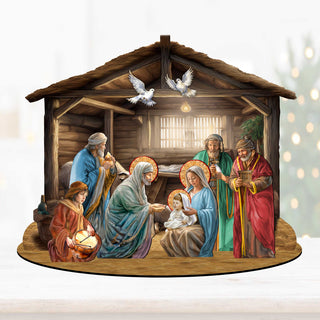 Nativity Scene Decorative Village Eco Wood Set by G. Debrekht Nativity Holiday Decor - 852763