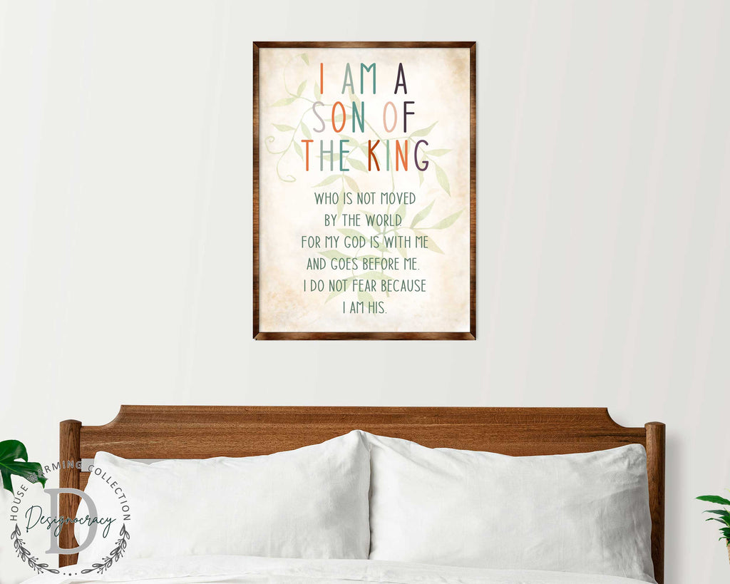 I Am a Son of the King - Wooden Religious art - Nursery wall art - Baby shower Gift - Contemporary decor - Religious wall art - 310341