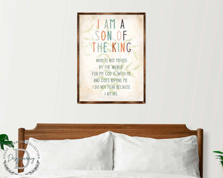 I Am a Son of the King - Wooden Religious art - Nursery wall art - Baby shower Gift - Contemporary decor - Religious wall art - 310341
