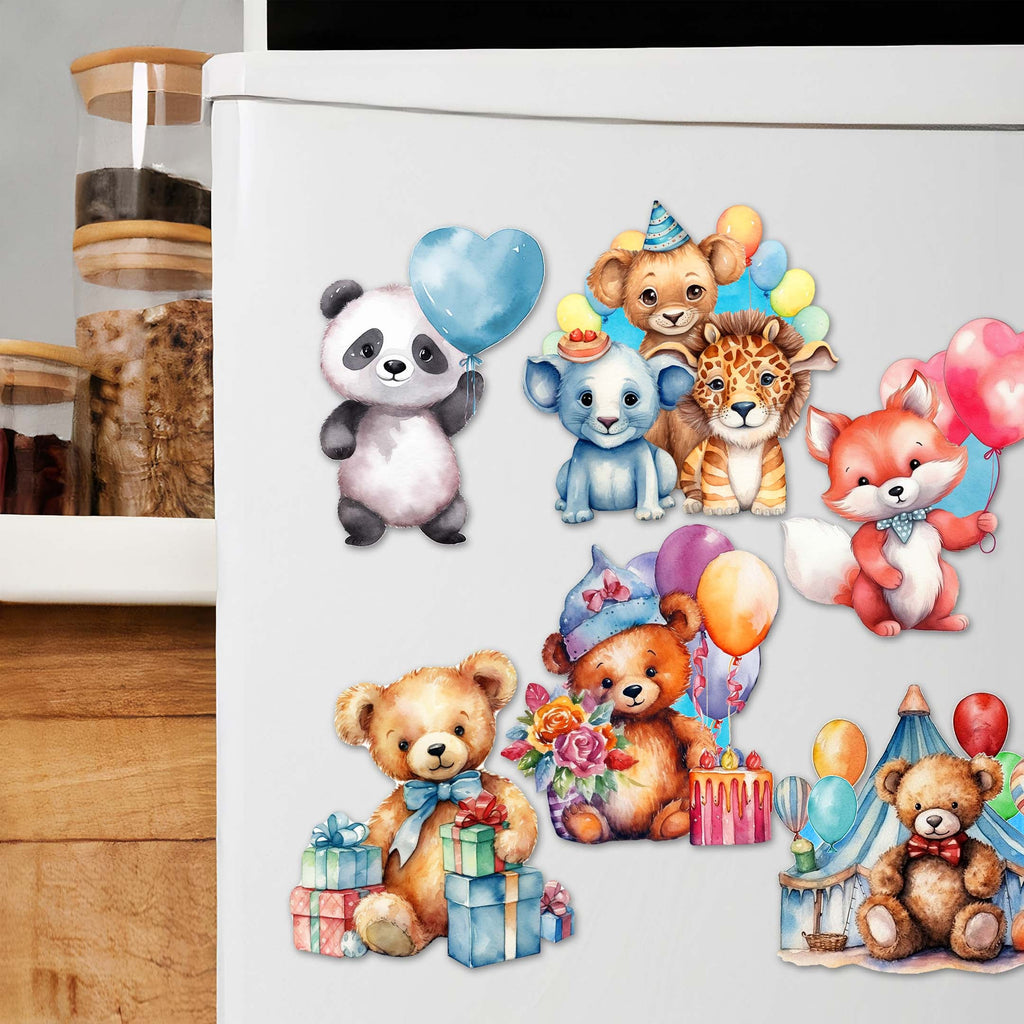 Happy Birthday Decorative Eco Wood Magnets Set of 6 by G. Debrekht - Family Love Decor - 8090035G-S6