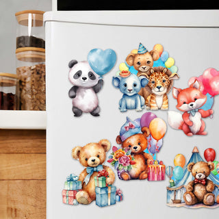 Happy Birthday Decorative Eco Wood Magnets Set of 6 by G. Debrekht - Family Love Decor - 8090035G-S6