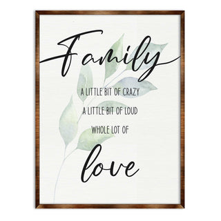 Family Love - Crazy, love, loud - Wooden Wall art - Contemporary decor - Living room Sign - Farmhouse decor - 310346