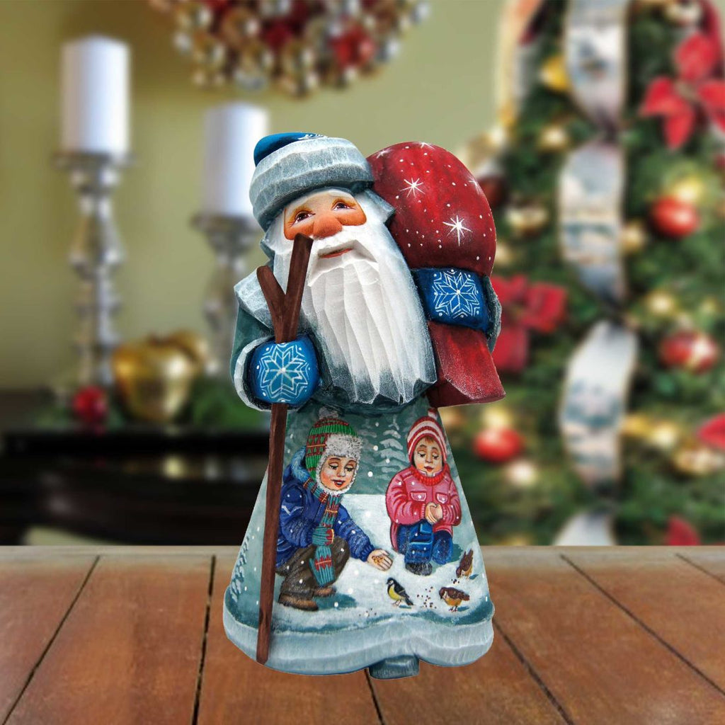 Children Snow Play Santa Hand-Painted WOODCARVED Masterpiece by G. DeBrekht - Christmas Decor - 82150923 *** PRE-ORDER - Handmade Just for You! ***