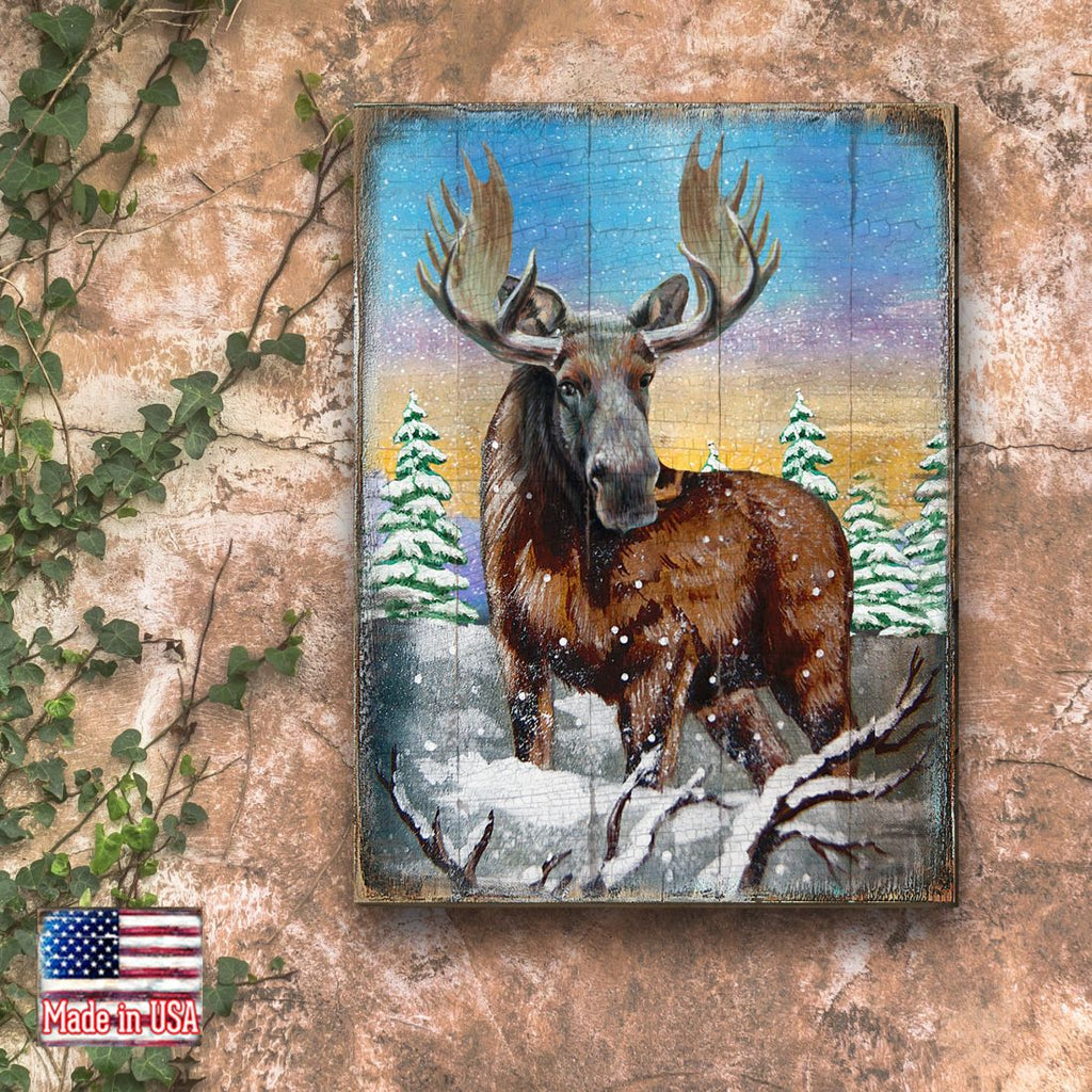 Moose Art Wooden Wall Art by Nature Wonders - Nature Wildlife Decor - 95216B