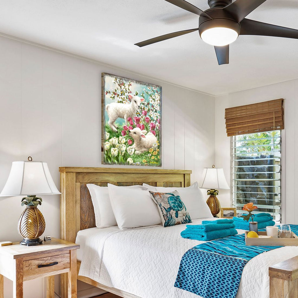 Easter Lambs Wooden Wall Art by D. Gelsinger - Easter Spring Decor - 95673B-DG