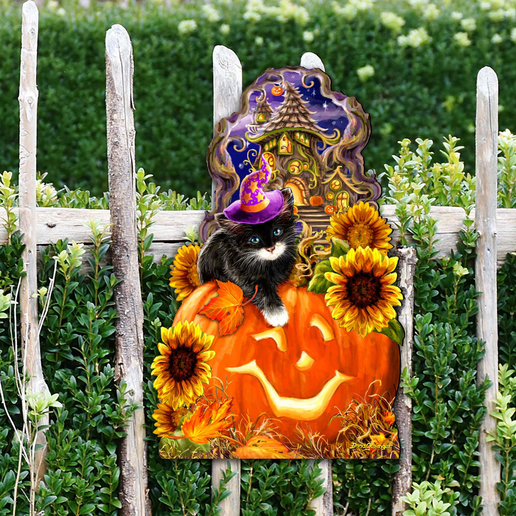 Halloween Kitten Door Decor by D. Gelsinger - Thanksgiving Halloween Decor - 8461066H-DG