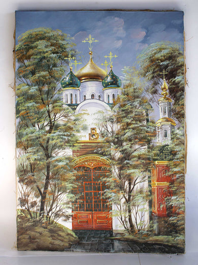 One-of-a-Kind Original Oil Painting on Canvas - Assumption Cathedral Artwork 23.5 x 15.5