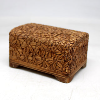 One-of-a-Kind Daisy WOODCARVED Jewelry BOX- 4.5x3x2.5 inches - Handcarved Unique Home Decor Beautiful Gift Rare Find Collectible, Unique Hand Carved Gift