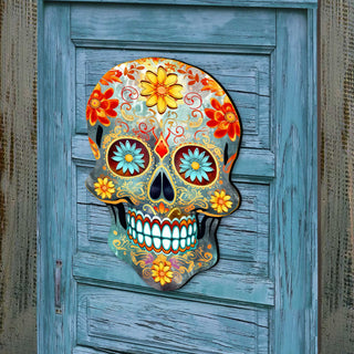 Sugar Skull Holiday Door Decor by G. DeBrekht - Halloween Decor - 8652793H