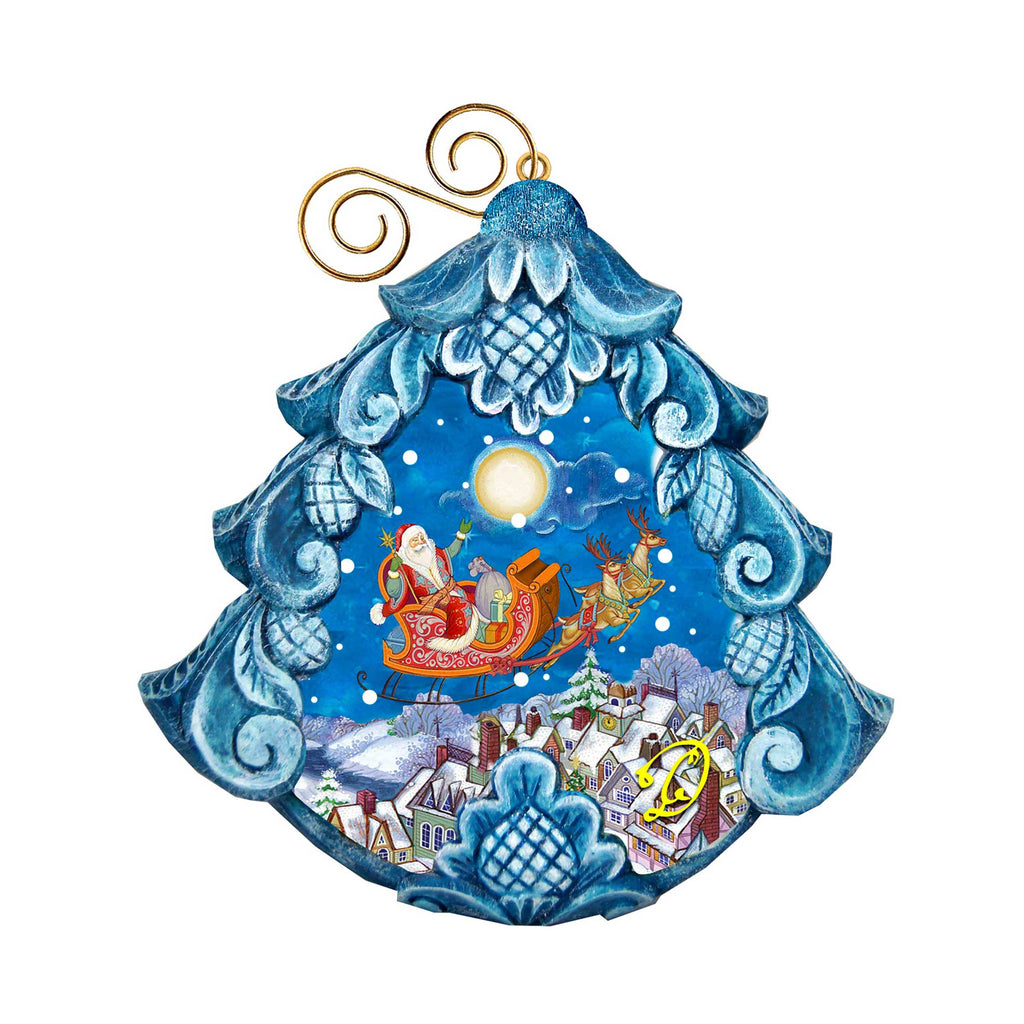 All a Good Night Sculpted Hand-Painted Christmas Ornament by G. DeBrekht - Christmas Santa Snowman Decor - 610279