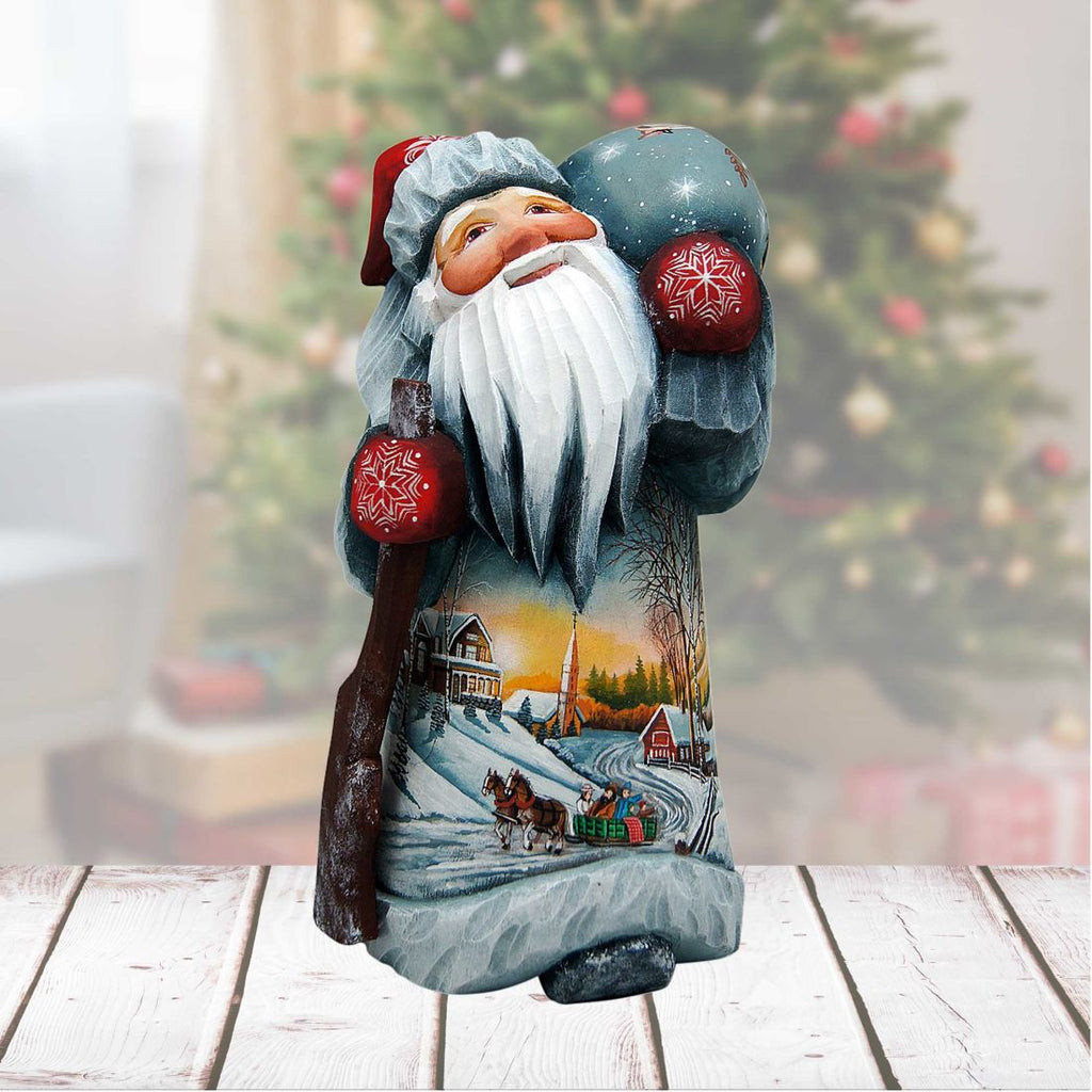 Little Friends Santa Hand-Painted WOODCARVED Masterpiece by G. DeBrekht - Christmas Decor - 8215107