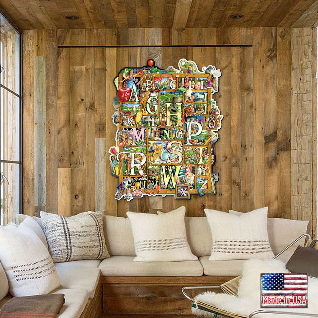 Alphabet Whimsical Wall Art by Laura Seeley - Love Family Kids Decor - 8513007-LS