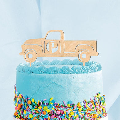Personalized Truck Cake topper - Natural wood - Truck Birthday Cake Topper - Truck Topper - Truck cake 4341-3