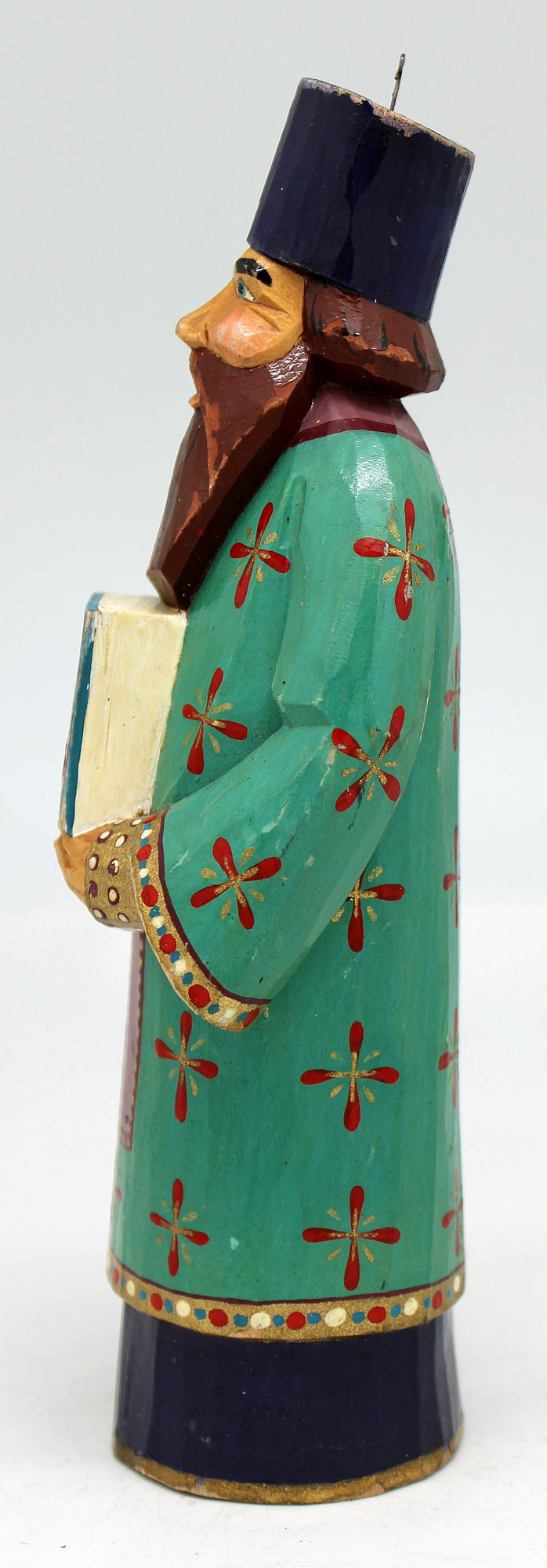 One-of-a-Kind Man with a Bible WOODCARVED Handpainted Figurine 7.5