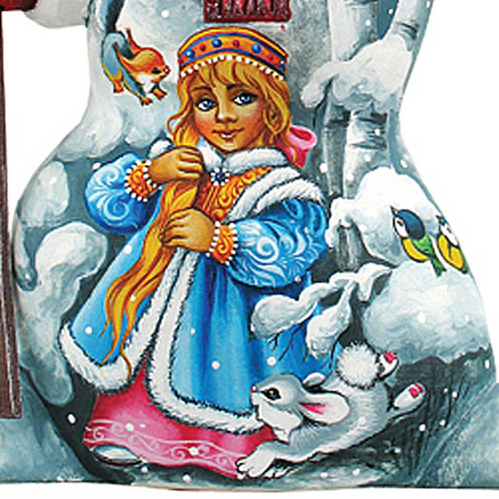 Fun in The Snow Santa Hand-Painted WOODCARVED Masterpiece by G. DeBrekht - Christmas Santa Snowman Decor - 821581 *** PRE-ORDER - Handmade Just for You! ***