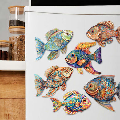 Coastal Fish Decorative Eco Wood Magnets Set of 6 by G. Debrekht - Coastal Decor - 8090034G-S6