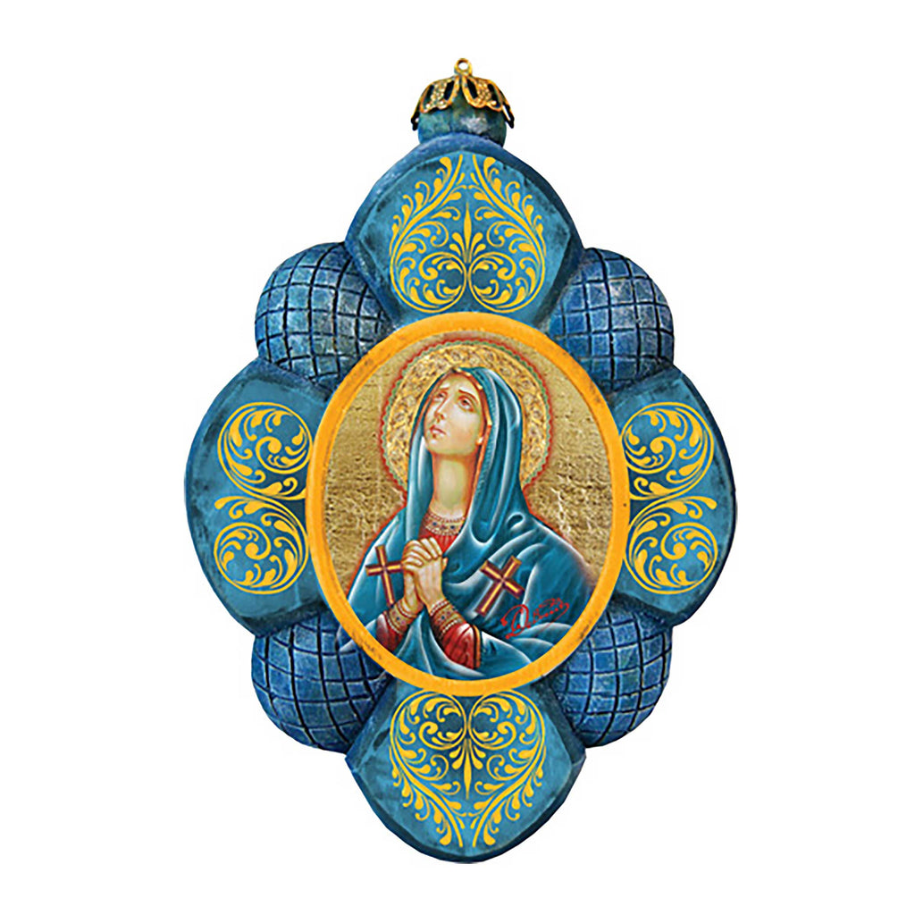 Mother of God Sculpted Hand-Painted Christmas Ornament by G. DeBrekht - Nativity Holiday Decor - 610842