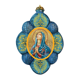 Mother of God Sculpted Hand-Painted Christmas Ornament by G. DeBrekht - Nativity Holiday Decor - 610842