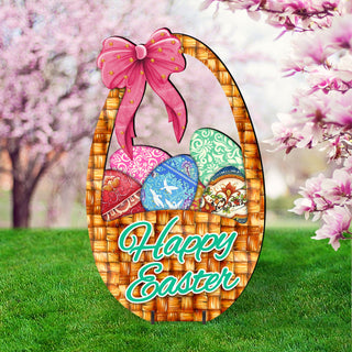 Easter Basket Outdoor Scene by G. DeBrekht - Easter Spring Decor - 8185309F