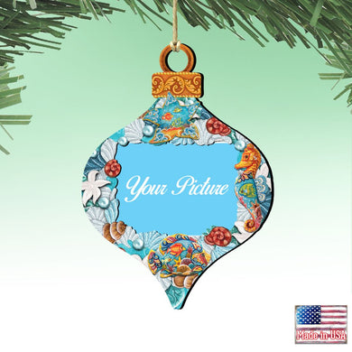 Coastal Picture Frame Ornaments - Ornament for Photo - Coastal Holiday Decor - 8112182-2PF