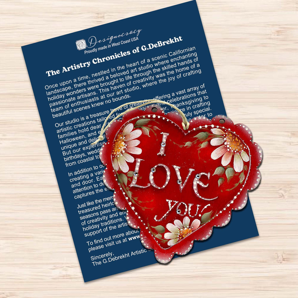 Hearts of Love Eco Wood Ornaments Set of 3 by G. Debrekht - Love Family Decor - 8091054-S3