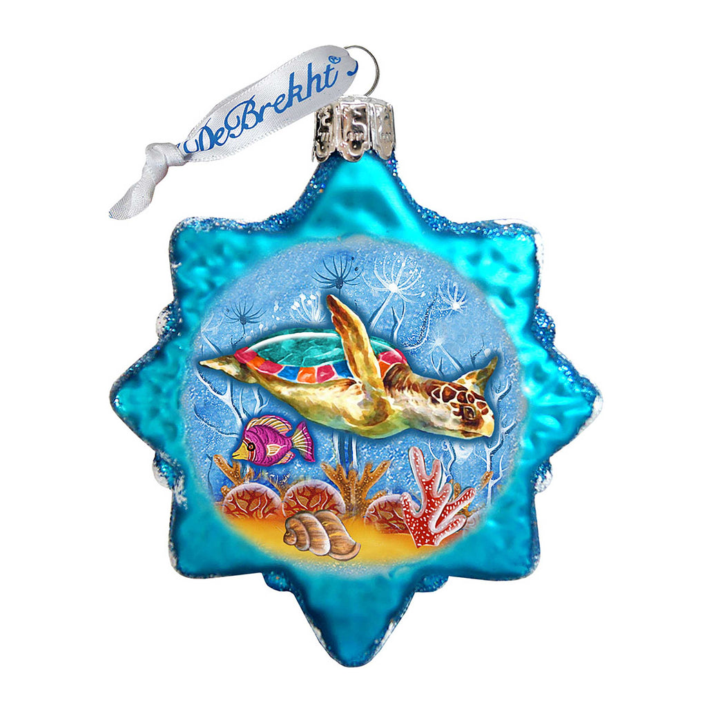 Turtle Mercury Glass Ornament by G. DeBrekht - Coastal Holiday Decor - 775479