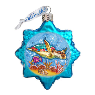 Turtle Mercury Glass Ornament by G. DeBrekht - Coastal Holiday Decor - 775479