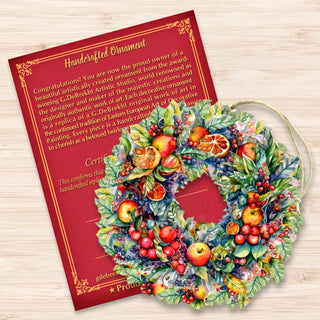 Summer Harvest Fruit Wreath Wooden Ornaments by G. Debrekht Christmas Decor - 8611071