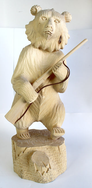One-of-a-Kind Bear Hunter Wood Carved Figurine 25