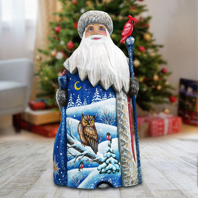 Santa Wise Watcher Hand-Painted WOODCARVED Masterpiece by G. DeBrekht - Wildlife Holiday Decor - 821595