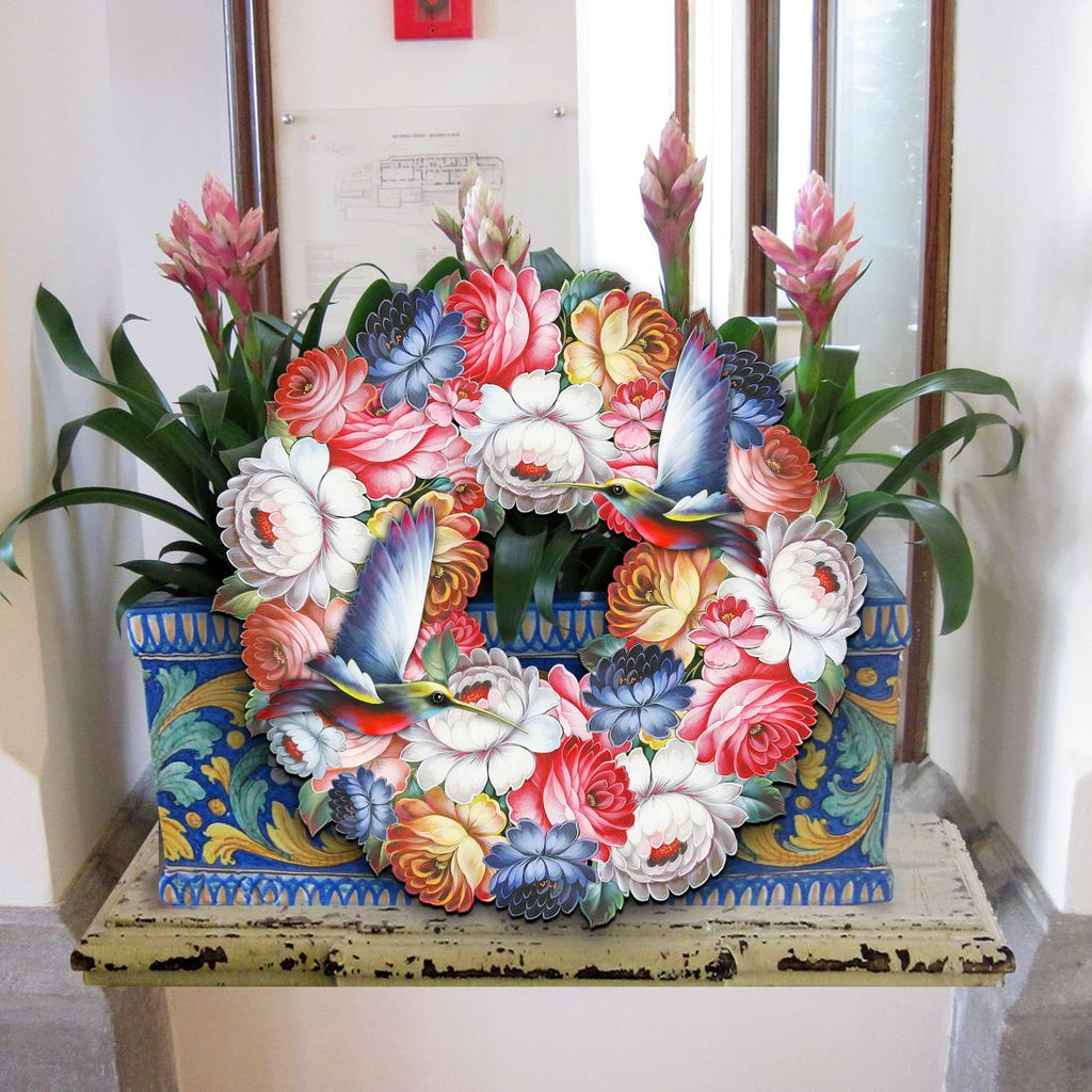 Birdy Floral Holiday Door Wreath by G. DeBrekht - Easter Spring Decor - 8185312H