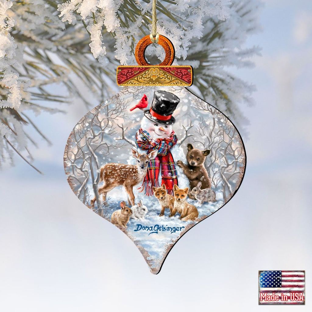 Forest Friends Wooden Ornaments by Gelsinger - Christmas Santa Snowman Decor - 8031155-DG