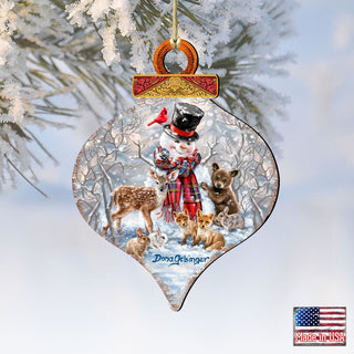 Forest Friends Wooden Ornaments by Gelsinger - Christmas Santa Snowman Decor - 8031155-DG