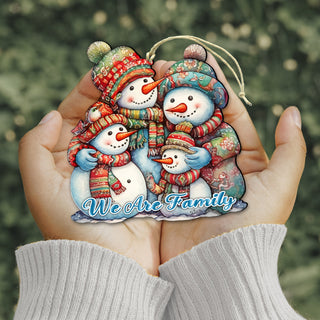 Snowmen Family Wooden Ornaments by G. Debrekht Christmas Santa Snowman Decor - 8611057