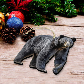 Alaskan Black Bear Wooden Ornaments by G.Debrekht - Wildlife Holiday Decor - 8710105-1
