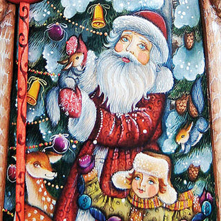 Delight Santa Hand-Painted WOODCARVED Masterpiece by G. DeBrekht - Wildlife Holiday Decor - 215626