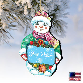Snowman Christmas Picture Frame Ornaments - Ornament for Photo - Christmas Santa Snowman Decor - 8116010PF