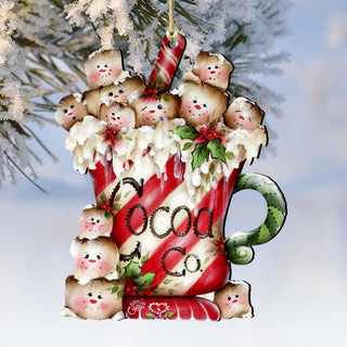 Marshmallow Cocoa Company Wooden Ornaments by Jamie Mills-Price - Christmas Decor - 8457513