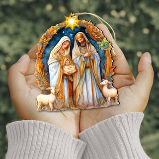 Nostalgic Nativity Scene Wooden Ornaments by G. DeBrekht Nativity Holiday Decor - 8611074