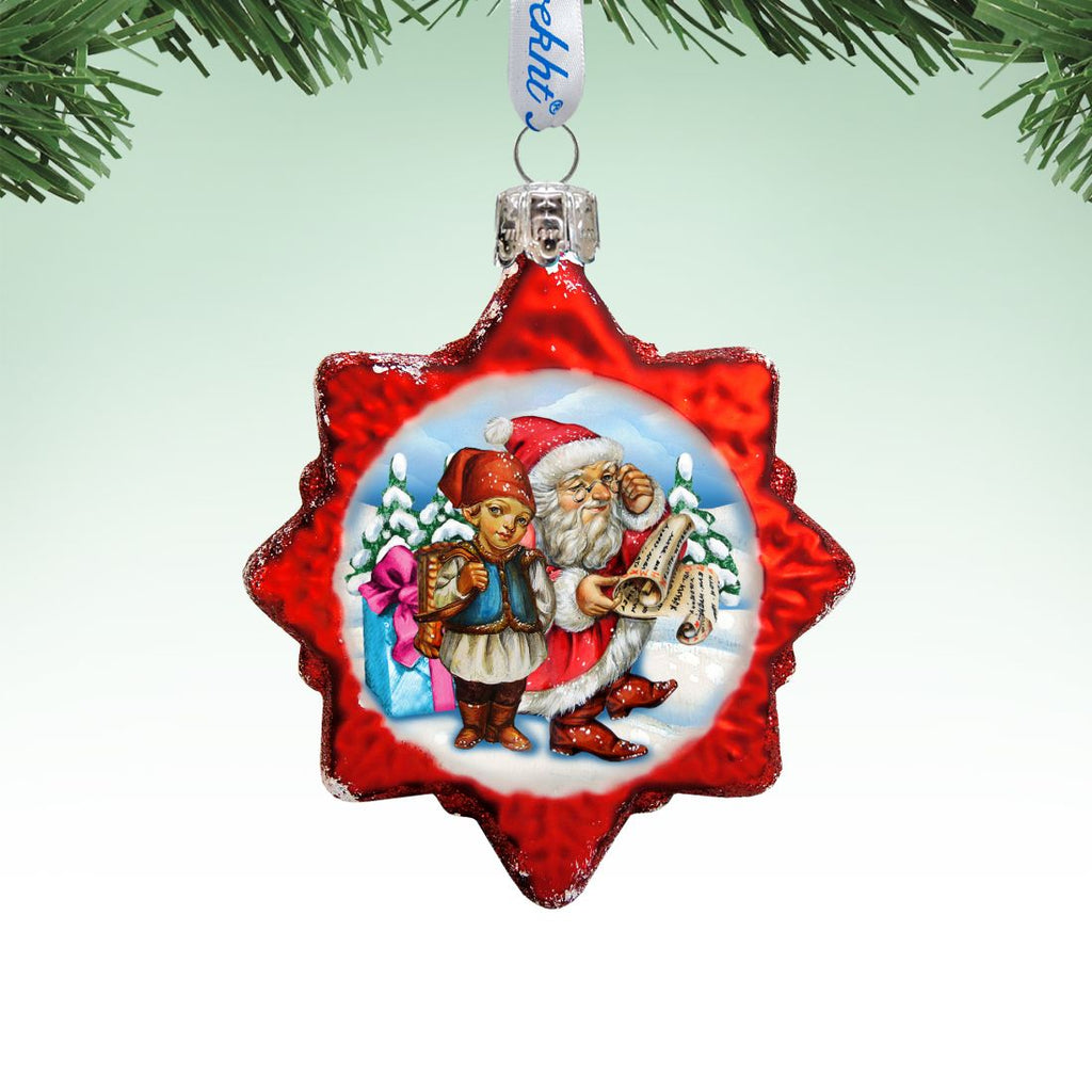 Christmas Tale Mercury Glass Ornament by G. DeBrekht - Christmas Santa Snowman Decor - 773018